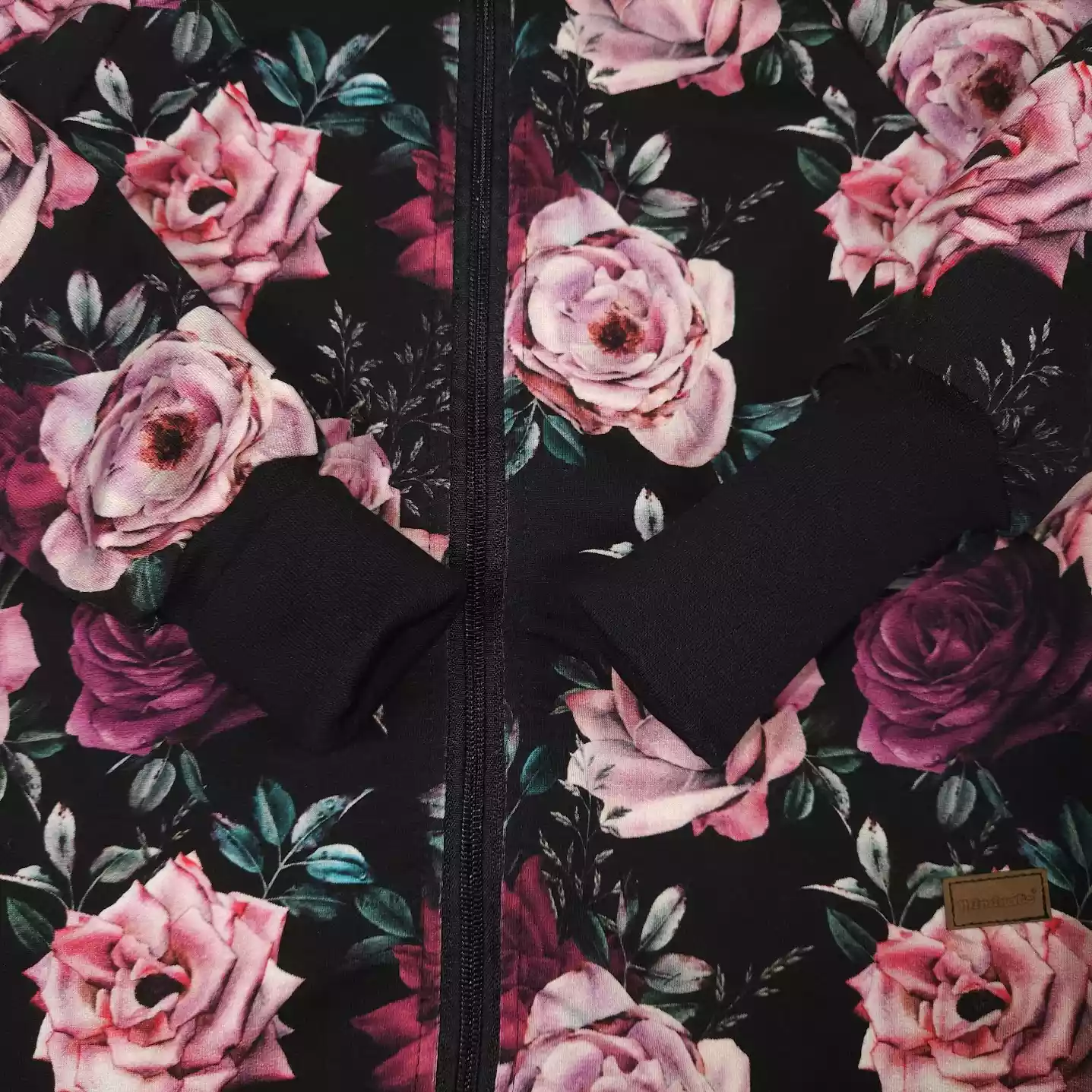 Dětský rostoucí teplákový overal - růže černá