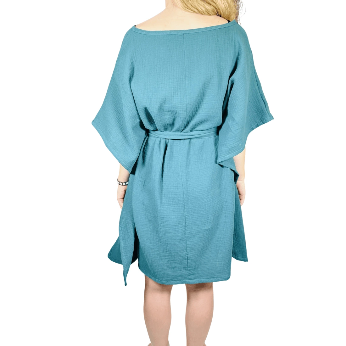 Dámské mušelínové šaty Everyday love - petrolejová zelená