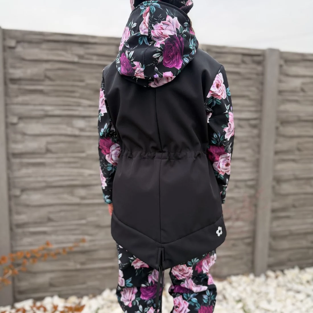 Dětská softshellová parka - Růže černá