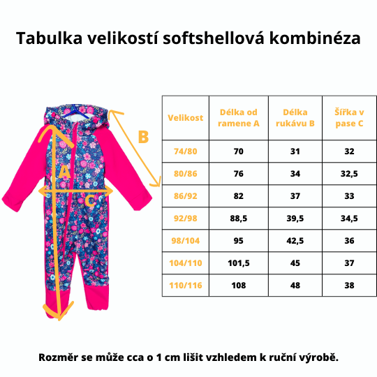 Dětská softshellová kombinéza - malinová