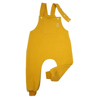 Dětské laclové kalhoty zateplené - hořčičné