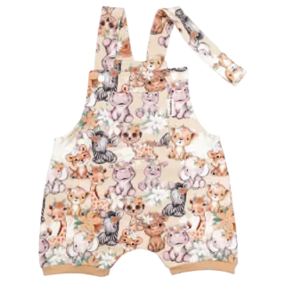 Dětské laclové kalhoty krátké - roztomilá zvířátka