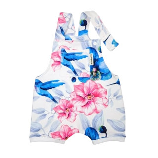 Dětské laclové kalhoty krátké - kolibřík