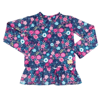 Dětské triko s dlouhým rukávem - barevné kytičky