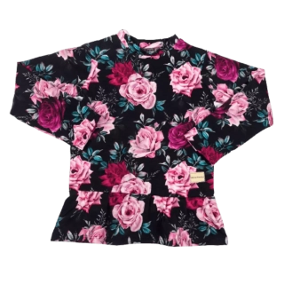 Dětské triko s dlouhým rukávem - kytičky