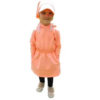 Dětské mikinošaty - neonově oranžové