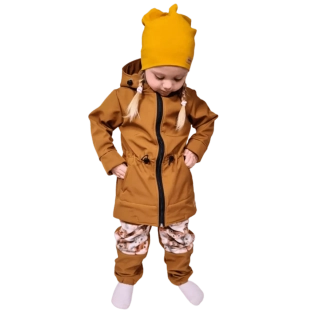 Dětská softshellová parka - hnědá