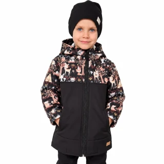Dětská softshellová bunda "parka"- lesní zvířátka
