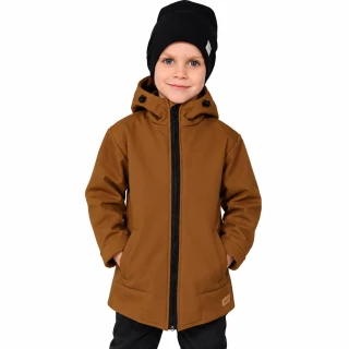 Dětská softshellová bunda "parka"- hnědá