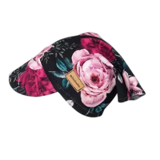 Dětský šátek na hlavu s kšiltem - růže černá
