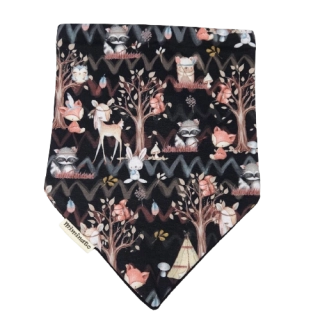 Dětský nákrčník s patentky - lesní zvířátka v týpí