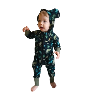 Dětský rostoucí teplákový overal - dinosauři