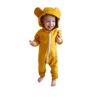 Dětský rostoucí teplákový overal - hořčičný