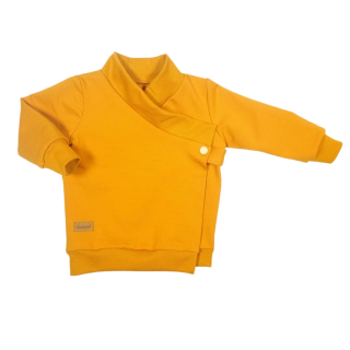 Zavinovací kojenecká mikina "kabátek" - hořčičná