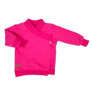 Zavinovací kojenecká mikina "kabátek" - malinový