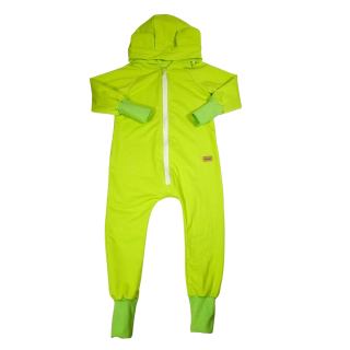Dětský rostoucí teplákový overal - neonově zelený sklad vel. 104/110