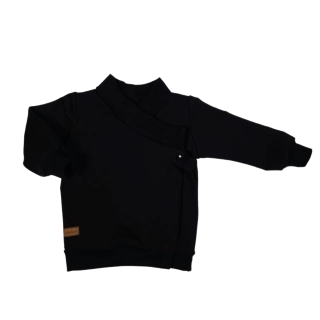 Zavinovací kojenecká mikina "kabátek" - černá