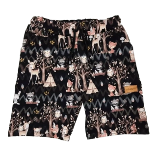 Dětské kraťasy - lesní zvířátka v týpí