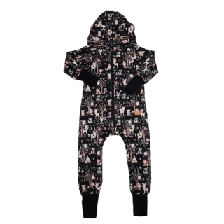 Dětský rostoucí teplákový overal - lesní zvířátka v týpí