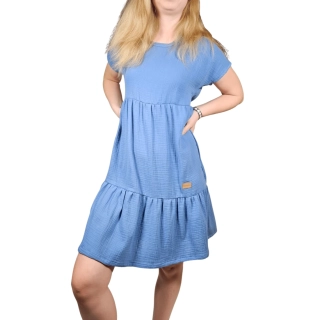 Dámské mušelínové šaty Me & Mini - džínově modrá