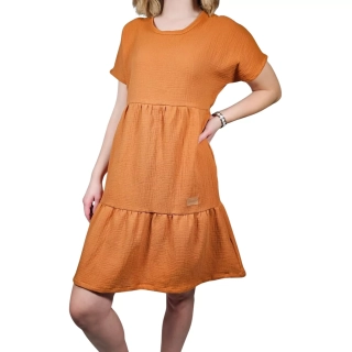 Dámské mušelínové šaty Me & Mini - Karamelová
