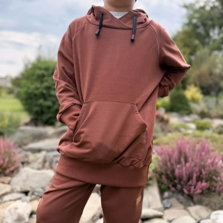 Dětská mikina s kapucí - Čokoládová hnědá