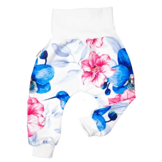 Dětské tepláčky s nápletem v pase kolibřík