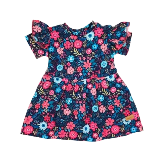 Dětské šaty s volánkama barevné kytky