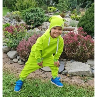 Dětská mikina s kapucí - neonově zelená