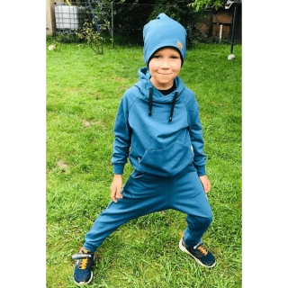 Dětské teplákové harémky "nasrávačky" petrolej