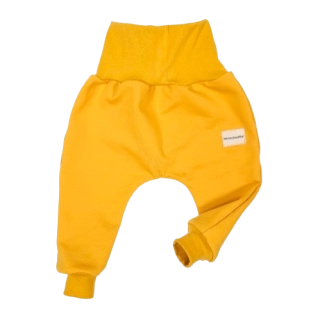 Dětské zateplené tepláčky hořčičné