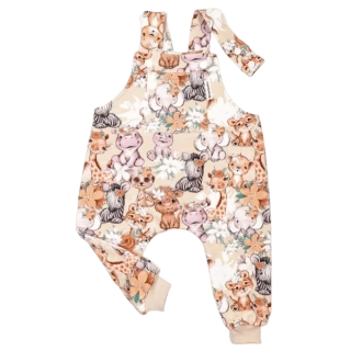 Dětské laclové kalhoty zateplené - ZOO roztomilá zvířátka