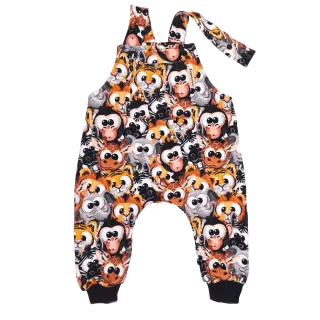 Dětské laclové kalhoty zateplené - crazy animals